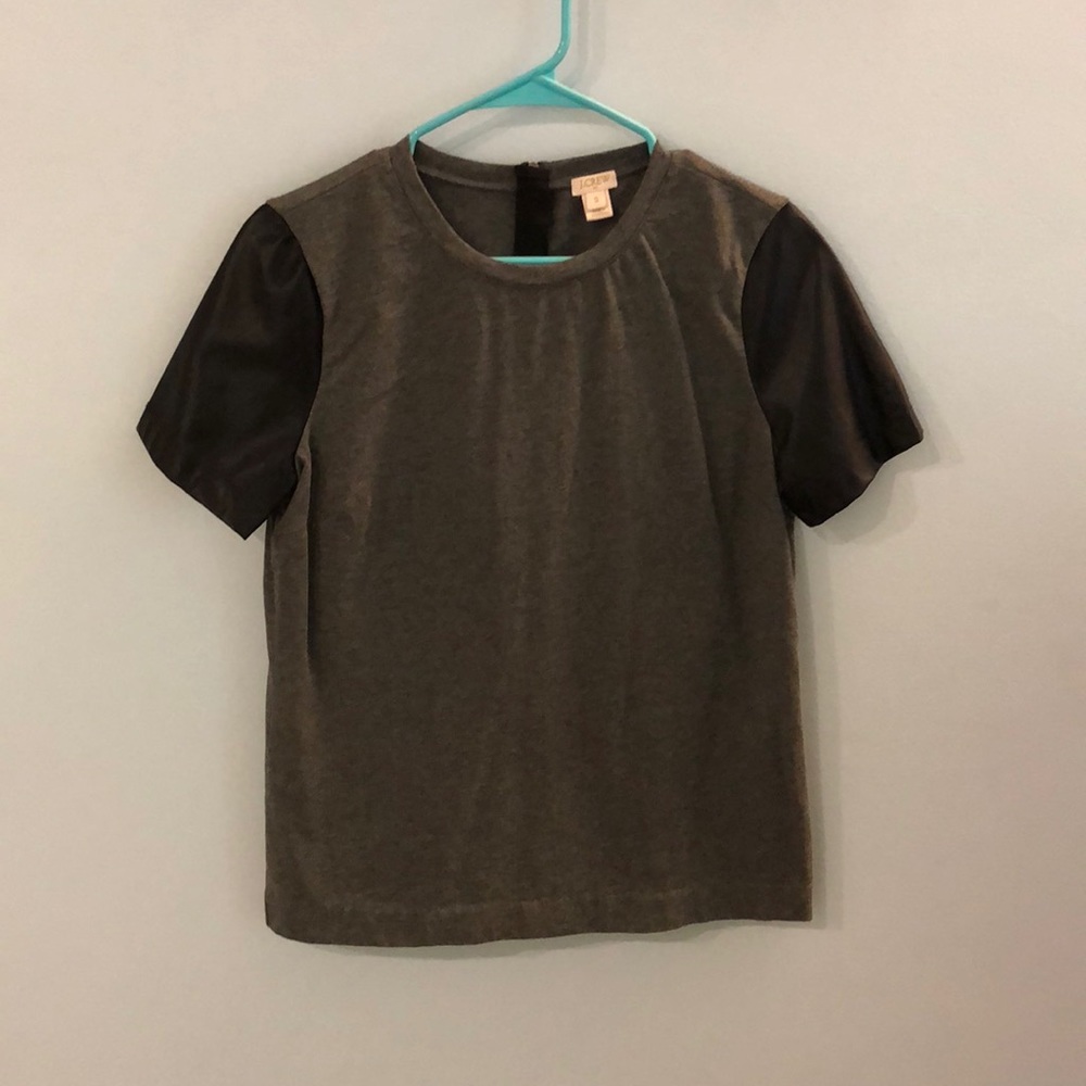 J. Crew Factory Grey and Black Ponte Top
